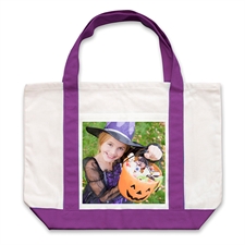 Class Photo Personalized Tote Bag, Purple