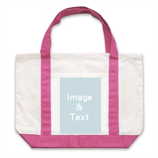 Portrait Photo Personalized Tote Bag, Hot Pink