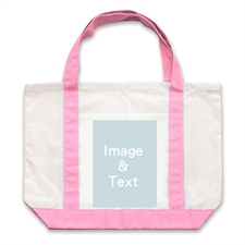 Portrait Photo Personalized Tote Bag, Pink