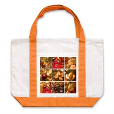 Nine Black Collage Orange Custom Large Tote Bag