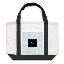 Six Black Collage Custom Large Tote Bag