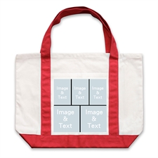 Five Black Collage Red Custom Large Tote Bag