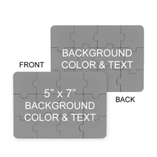 5X7 Double Sided Puzzle Invitations, Background Color Or Image And Text