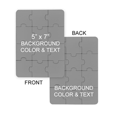 5X7 Double Sided Puzzle Invitations, Background Color Or Image And Text