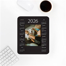 Custom Print Portrait Calendar , Black Mouse Pad