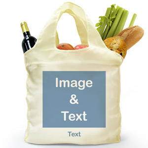Personalized Folded Shopper Bag, Square Image