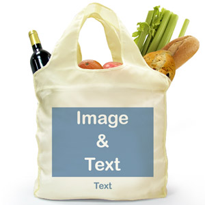 Personalized Folded Shopper Bag, Full Landscape Image