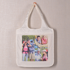 Personalized 3 Collage Folded Shopper Bag, Contemporary