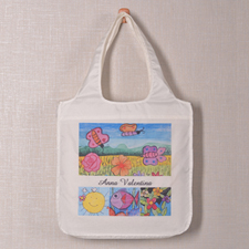 Personalized 4 Collage Folded Shopper Bag, Modern