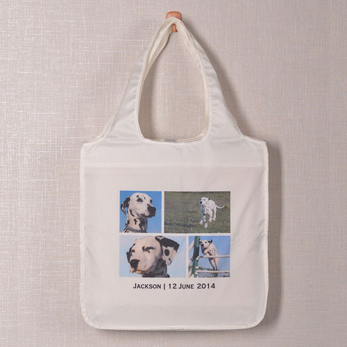 Personalized 4 Collage Folded Shopper Bag, Contemporary