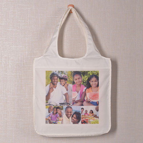 Personalized 5 Collage Folded Shopper Bag, Classic