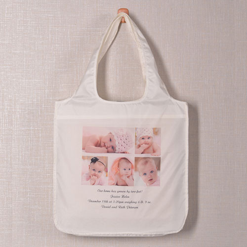 Personalized 5 Collage Folded Shopper Bag, Contemporary