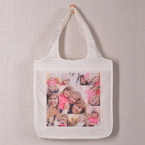 Personalized 9 Collage Folded Shopper Bag, Snapshots