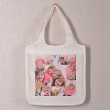 Personalized 9 Collage Folded Shopper Bag, Snapshots