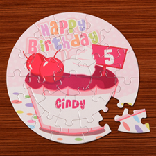 Birthday Girl Round Puzzle
