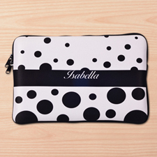 Personalized Name Black Retro Circles Macbook Air 11 Sleeve