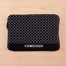 Personalized Initials Black Quatrefoil Macbook Air 13 Sleeve