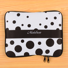 Personalized Name Black Retro Circles Ipad Sleeve