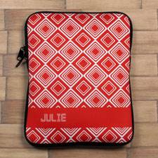Personalized Name Red Diamonds Ipad Sleeve