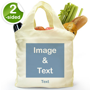 Personalized Both Sides Folded Shopper Bag, Square Image