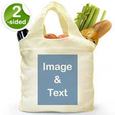 Customize 2 Sides Folded Shopper Bag, Portrait Image