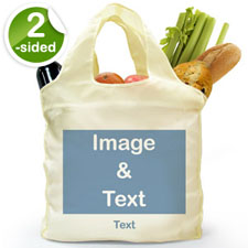 Custom Front And Back Folded Shopper Bag, Full Landscape Image