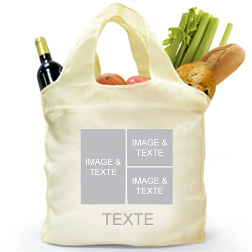 Custom Front And Back 3 Collage Folded Shopper Bag, Modern