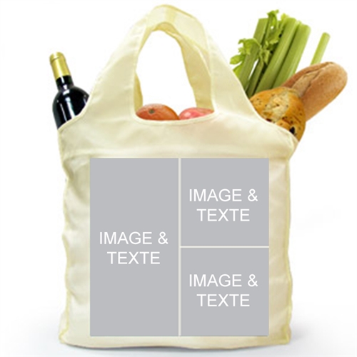 Custom 2 Sides 3 Collage Folded Shopper Bag, Contemporary