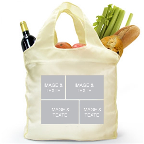 Custom 2 Sides 4 Collage Folded Shopper Bag, Contemporary