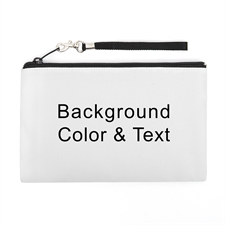 Personalized Background Color & Text (2 Side Same Image) Wristlet Bag (5x8)