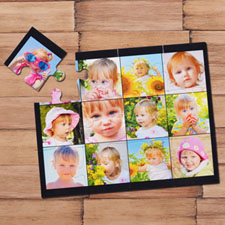 Instagram Black Twelve Collage 12 or 30 or 50 or 100 Piece Puzzle