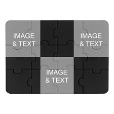 Instagram Three Collage Black Puzzle Invitation