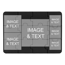 Instagram Six Collage Black Puzzle Invitation