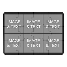 Instagram Six Collage Black Puzzle Invitation