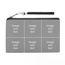 Personalized Instagram Six Collage (2 Side Same Image) Wristlet Bag (5x8)