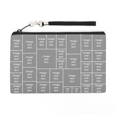 Personalized Instagram 34 Collage (2 Side Different Image) Wristlet Bag (5x8)