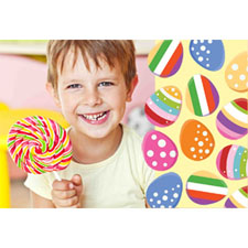 Colorful Easter Eggs 3D Photo Card