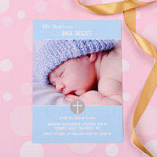 Print Your Own Elegant Cross – Spa Baptism Photo Invitation Cards