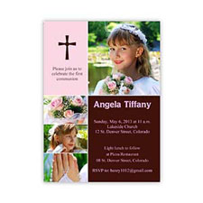 Print Your Own Elegant Cross Princess Collage Communication Invitation Cards