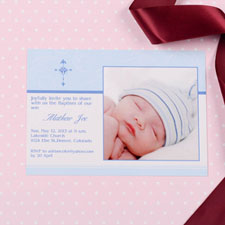 Print Your Own Perfect Angle Stream Baptism Photo Invitation Cards