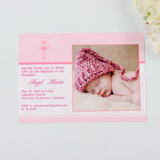 Print Your Own Perfect Angle Strawberry Baptism Photo Invitation Cards