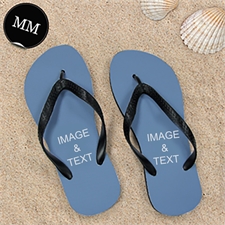 Design My Own Two Images Men Medium Flip Flop Sandals
