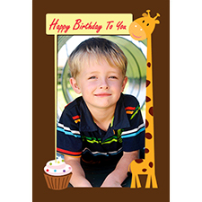 Personalized Friendly Giraffe Lenticular Greeting Card