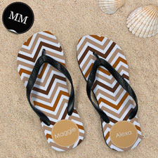 Design My Own Expresso Chevron Personalized Monogrammed, Men Medium Flip Flop Sandals
