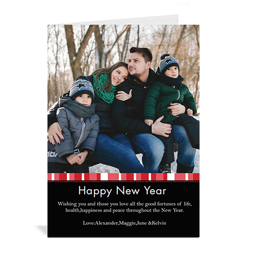 Red Merry Miracle Personalized Portrait Photo Christmas Card