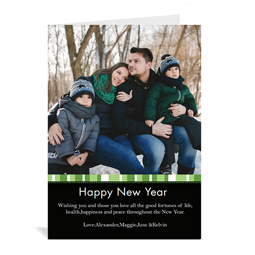 Green Merry Miracle Personalized Portrait Photo Christmas Card
