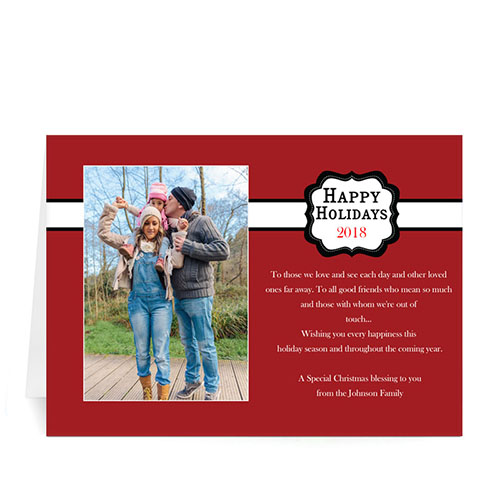 Custom Printed Red Placed Moments Landscape Greeting Card