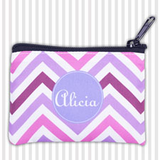 Lavender Chevron Personalized Coin Purse