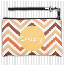 Personalized Retro Chevron Wristlet Bag (Medium Inch)