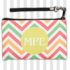 Personalized Chevron Zigzag Stripes Wristlet Bag (Medium Inch)